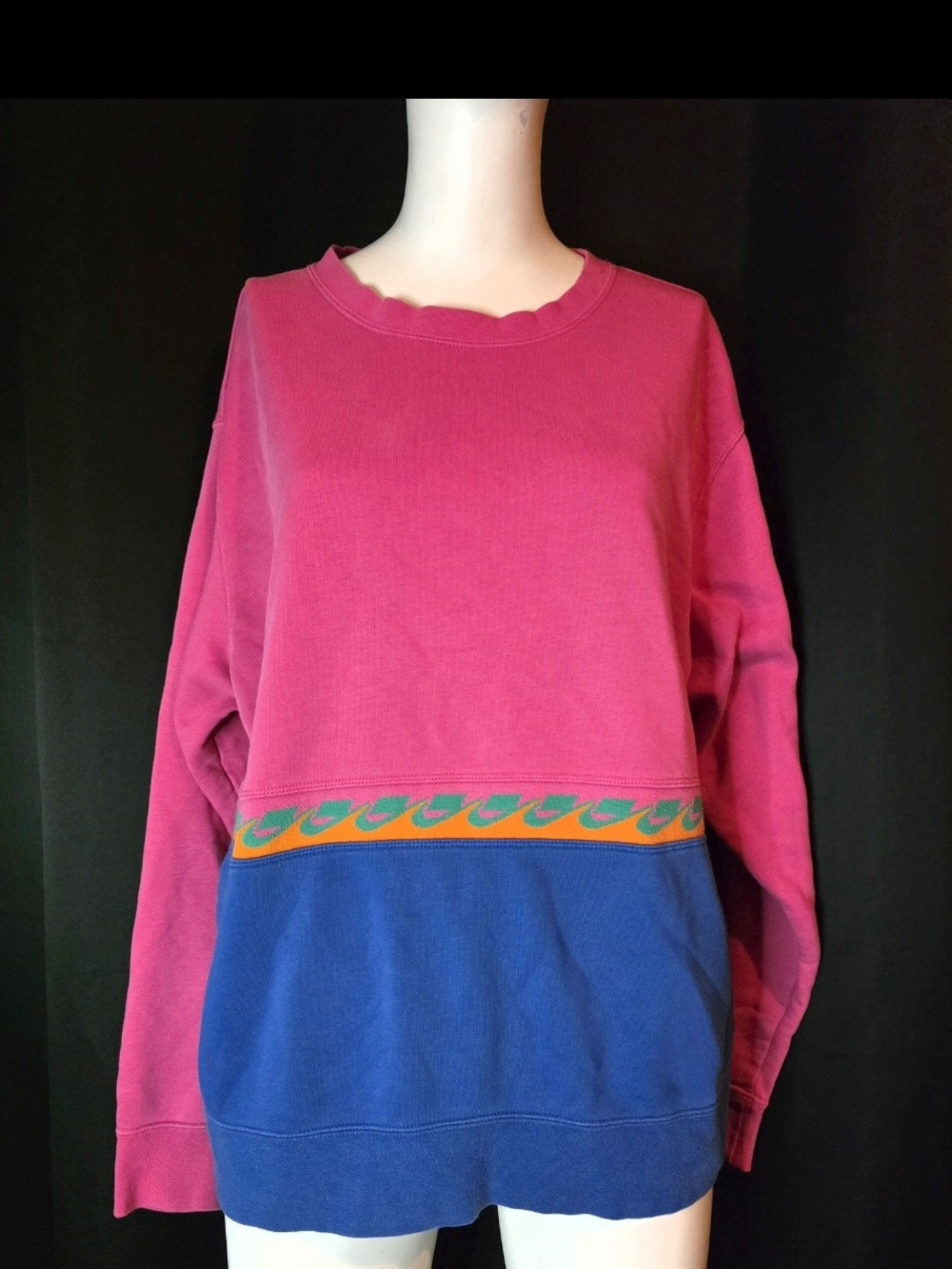 NIke Large Multicolor Retro Color block Pullover Sweatshirt